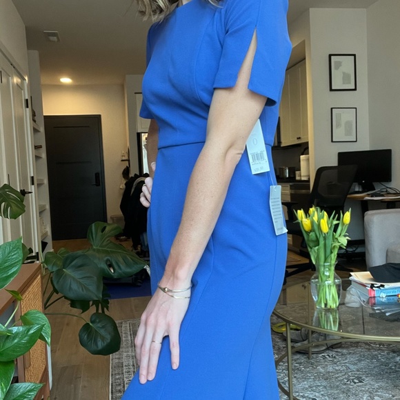 Donna Morgan Blue Work Dress - Picture 2 of 3